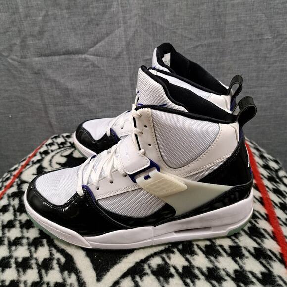 %Nike Air Jordan Flight 45 High Mens Size 10 Concord Black AJ20 main image 5